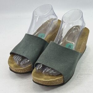 A. Giannetti Women's Sz 8 Slides Gray Suede Made In Italy